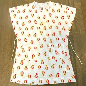 Picnik White Girls Dress with hot air balloon pattern size 8Y
